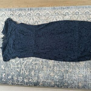 Chic Navy Lace Midi Dress